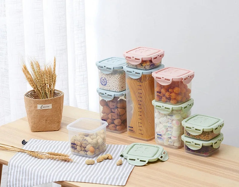 Plastic Food Storage Container - Multi Size Stackable Storage Containers for Refrigerator Use - ZOOMNSTORE