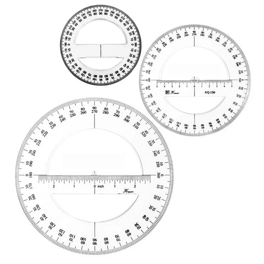 The Iatest Portable Diameter 10-20CM Plastic 360 Meter Goniometer Ruler Swing Arm, for School Office Supplies - ZOOMNSTORE