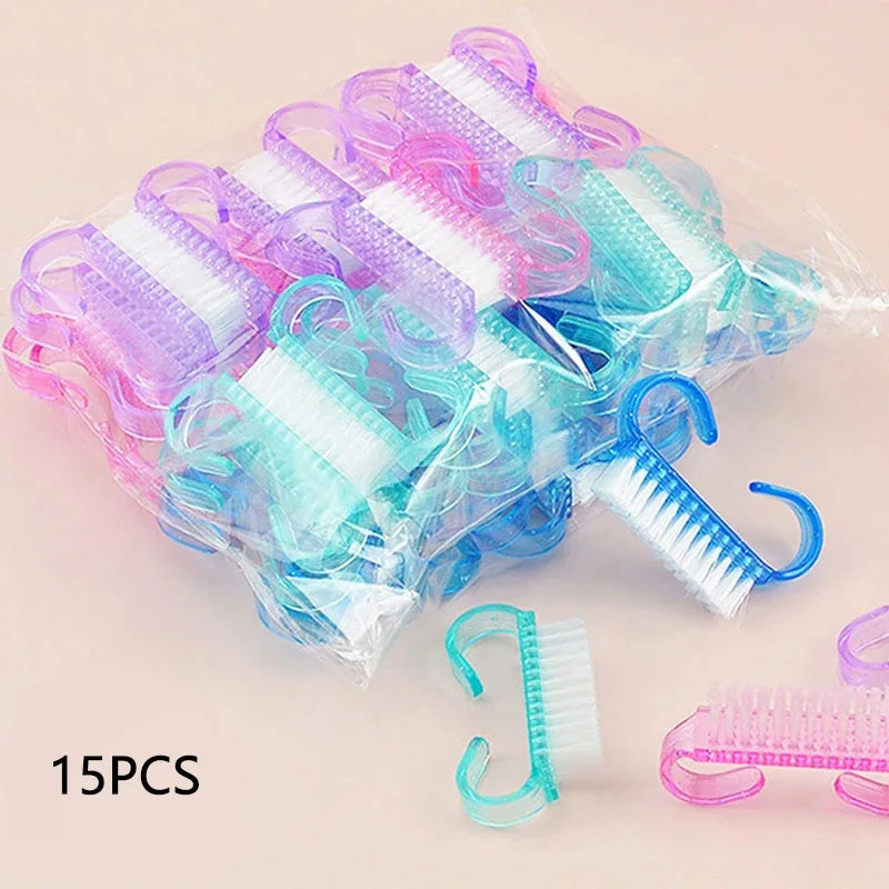 Plastic Nail Brushes - Soft Cleaning  Scrubbing Tools for Nail Art Manicure - ZOOMNSTORE