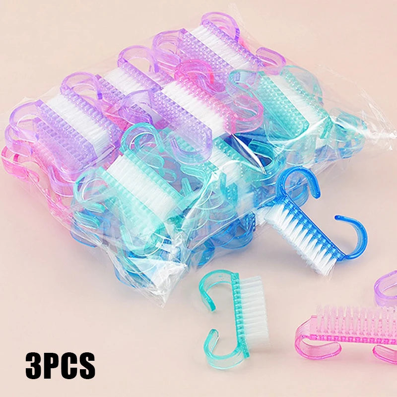 Plastic Nail Brushes - Soft Cleaning  Scrubbing Tools for Nail Art Manicure - ZOOMNSTORE