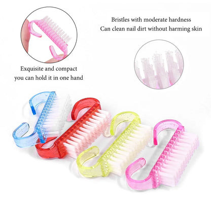 Plastic Nail Brushes - Soft Cleaning  Scrubbing Tools for Nail Art Manicure - ZOOMNSTORE