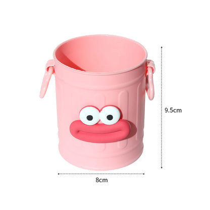 Plastic Pencil Holder - Cute Long Legged Desk Organizer with Letter Stickers - ZOOMNSTORE