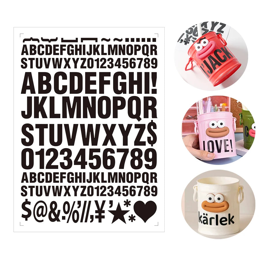 Plastic Pencil Holder - Cute Long Legged Desk Organizer with Letter Stickers - ZOOMNSTORE