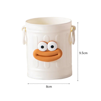 Plastic Pencil Holder - Cute Long Legged Desk Organizer with Letter Stickers - ZOOMNSTORE