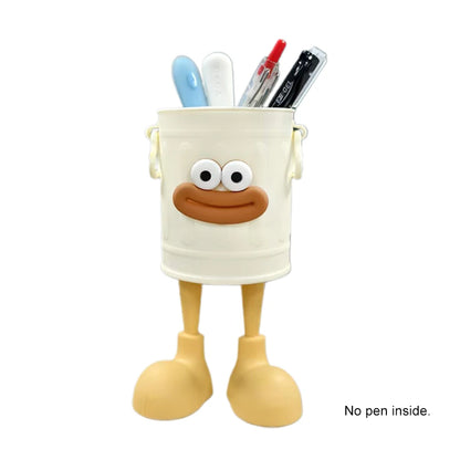 Plastic Pencil Holder - Cute Long Legged Desk Organizer with Letter Stickers - ZOOMNSTORE