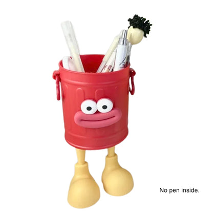 Plastic Pencil Holder - Cute Long Legged Desk Organizer with Letter Stickers - ZOOMNSTORE