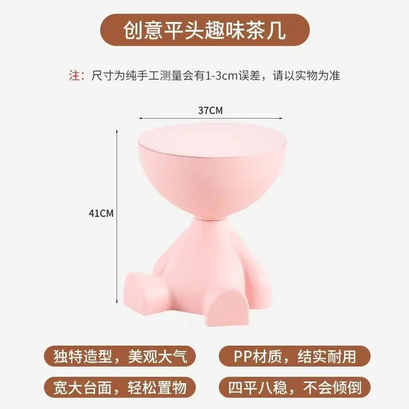 Light Luxury Cartoon Coffee Table - Creative Small Plastic Side Table - ZOOMNSTORE