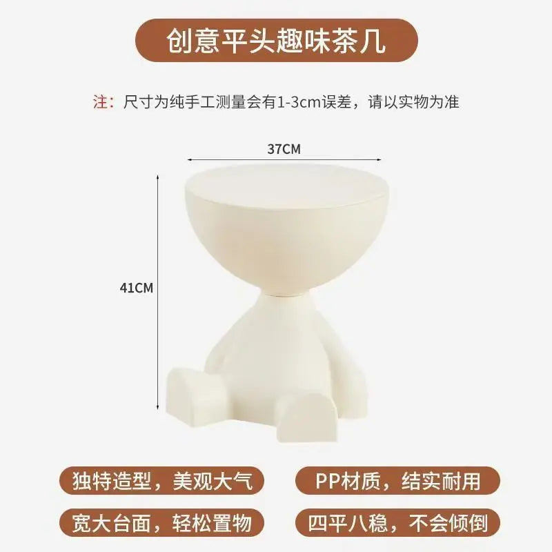 Light Luxury Cartoon Coffee Table - Creative Small Plastic Side Table - ZOOMNSTORE