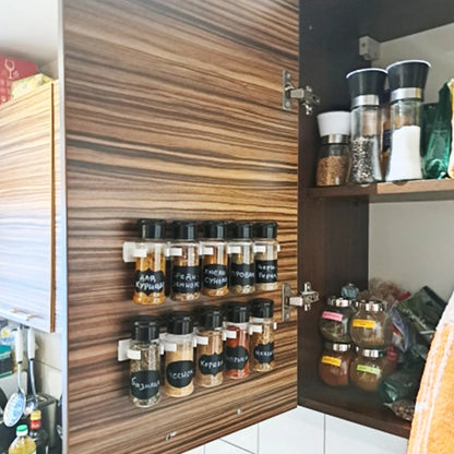 Spice Jars Seasoning Shaker Bottles Plastic Kitchen Spices Storage Condiment Jar Salt Pepper Boxes Kitchen Spice Organizer Rack - ZOOMNSTORE