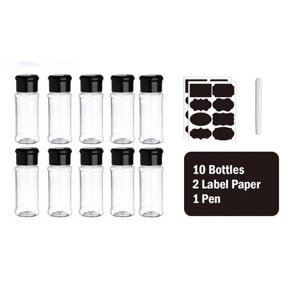 Spice Jars Seasoning Shaker Bottles Plastic Kitchen Spices Storage Condiment Jar Salt Pepper Boxes Kitchen Spice Organizer Rack - ZOOMNSTORE