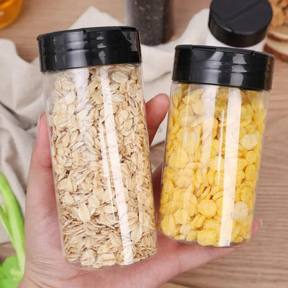 1/12x Plastic Spice Jars with Shaker Lids Transparent Safety Plastic Bottles for Home Kitchen Storing Spices Seasoning Powders - ZOOMNSTORE