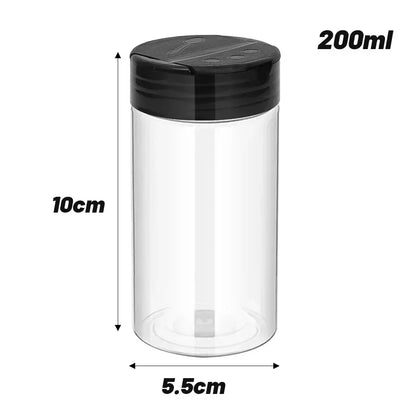 1/12x Plastic Spice Jars with Shaker Lids Transparent Safety Plastic Bottles for Home Kitchen Storing Spices Seasoning Powders - ZOOMNSTORE