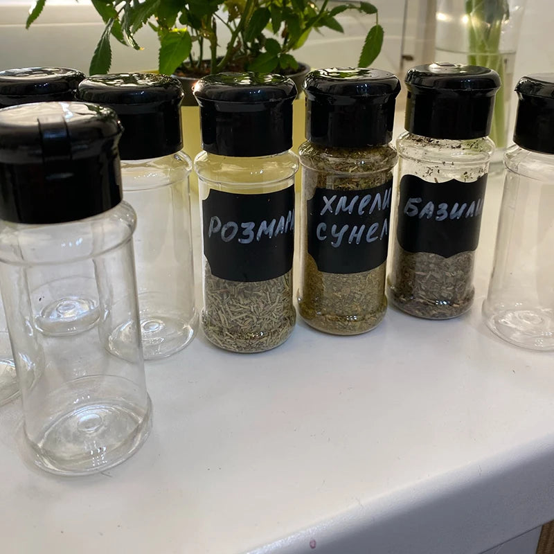 Spice Jars Seasoning Shaker Bottles Plastic Kitchen Spices Storage Condiment Jar Salt Pepper Boxes Kitchen Spice Organizer Rack - ZOOMNSTORE