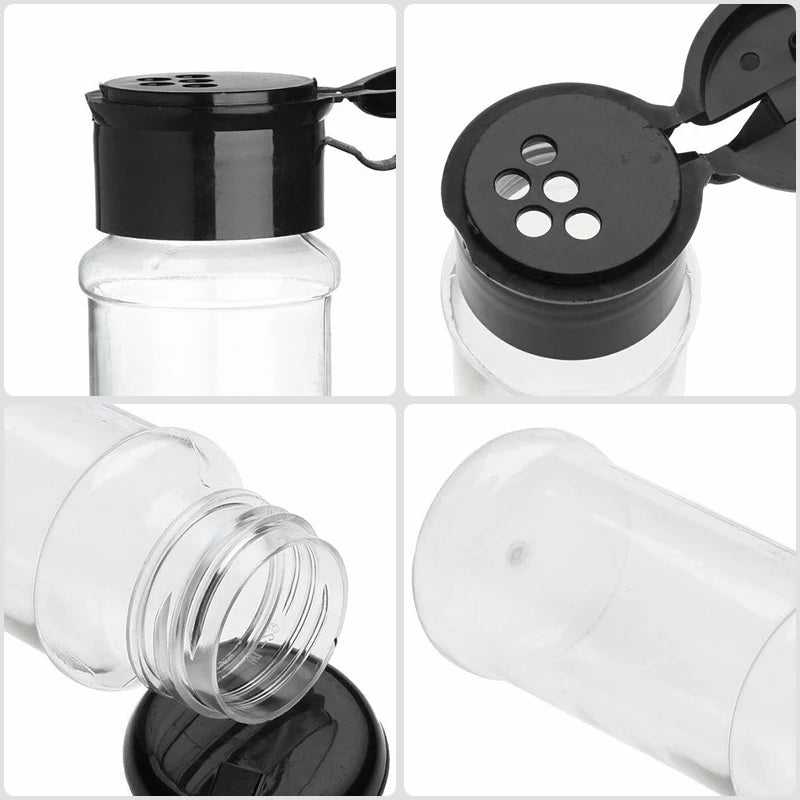 Spice Jars Seasoning Shaker Bottles Plastic Kitchen Spices Storage Condiment Jar Salt Pepper Boxes Kitchen Spice Organizer Rack - ZOOMNSTORE