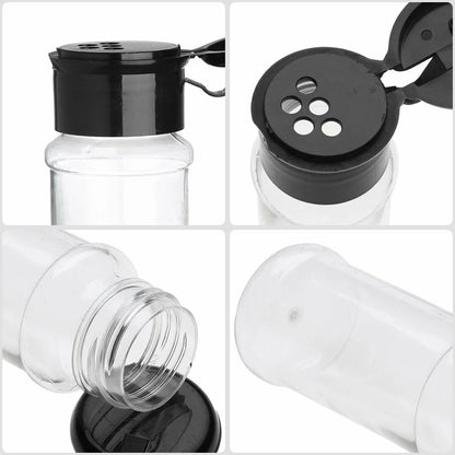 Spice Jars Seasoning Shaker Bottles Plastic Kitchen Spices Storage Condiment Jar Salt Pepper Boxes Kitchen Spice Organizer Rack - ZOOMNSTORE