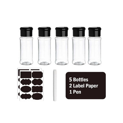Spice Jars Seasoning Shaker Bottles Plastic Kitchen Spices Storage Condiment Jar Salt Pepper Boxes Kitchen Spice Organizer Rack - ZOOMNSTORE