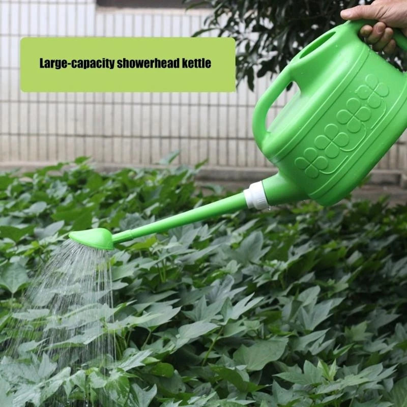 Plastic Watering Can With Detachable Shower Head – Ergonomic Curved Handle, Precise Pouring Spout, 4L/6L/8L Capacity - ZOOMNSTORE