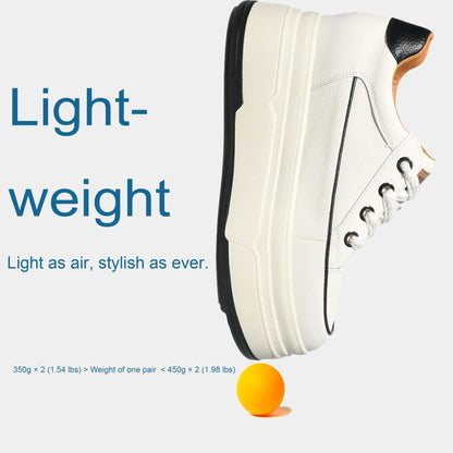 Platform Sneakers Women – Comfortable Genuine Leather Wide Fit Casual Shoes With High Heels - ZOOMNSTORE