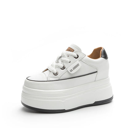 Platform Sneakers Women – Comfortable Genuine Leather Wide Fit Casual Shoes With High Heels - ZOOMNSTORE