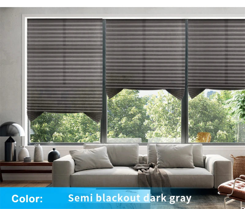 Pleated Blackout Blind – Self-Adhesive Window Shade Curtain for Bathroom & Kitchen - ZOOMNSTORE