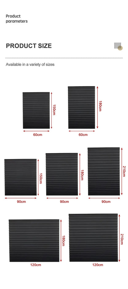Pleated Blackout Blind – Self-Adhesive Window Shade Curtain for Bathroom & Kitchen - ZOOMNSTORE