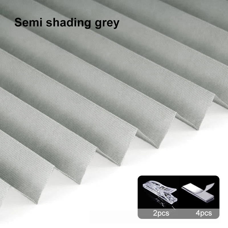 Pleated Blackout Blind – Self-Adhesive Window Shade Curtain for Bathroom & Kitchen - ZOOMNSTORE