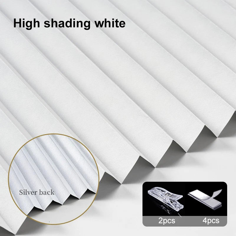 Pleated Blackout Blind – Self-Adhesive Window Shade Curtain for Bathroom & Kitchen - ZOOMNSTORE