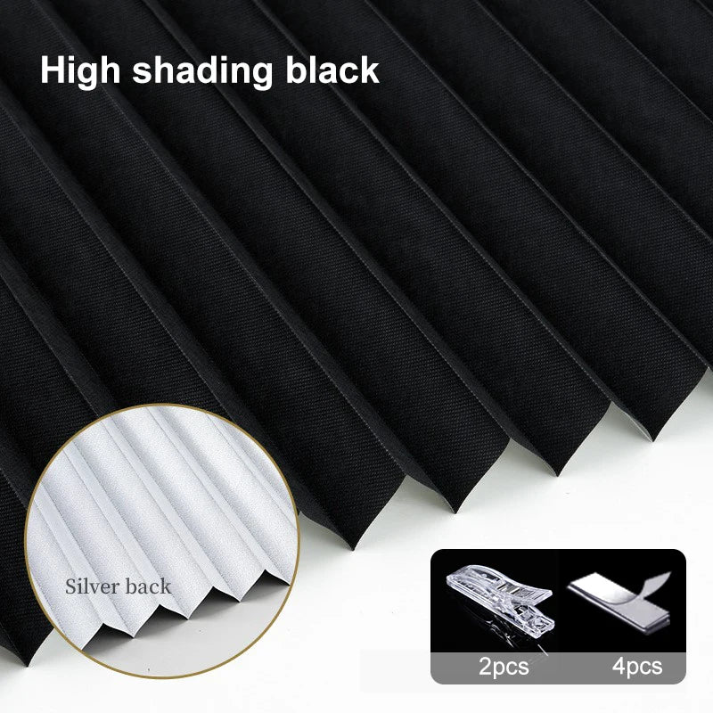 Pleated Blackout Blind – Self-Adhesive Window Shade Curtain for Bathroom & Kitchen - ZOOMNSTORE