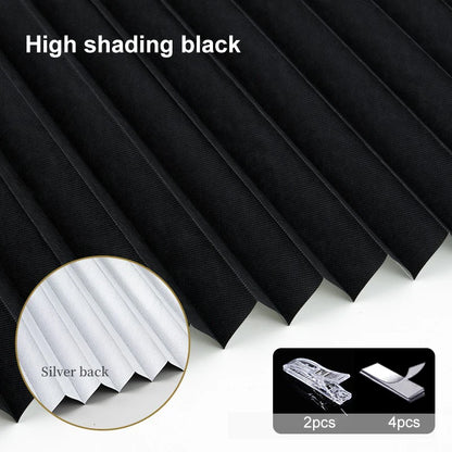 Pleated Blackout Blind – Self-Adhesive Window Shade Curtain for Bathroom & Kitchen - ZOOMNSTORE