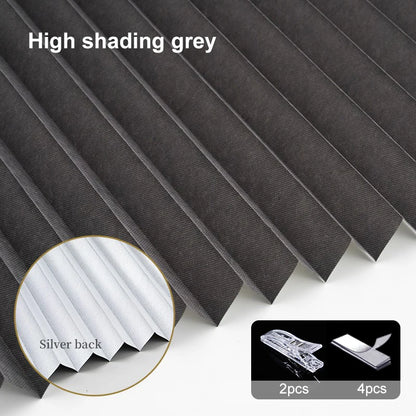 Pleated Blackout Blind – Self-Adhesive Window Shade Curtain for Bathroom & Kitchen - ZOOMNSTORE