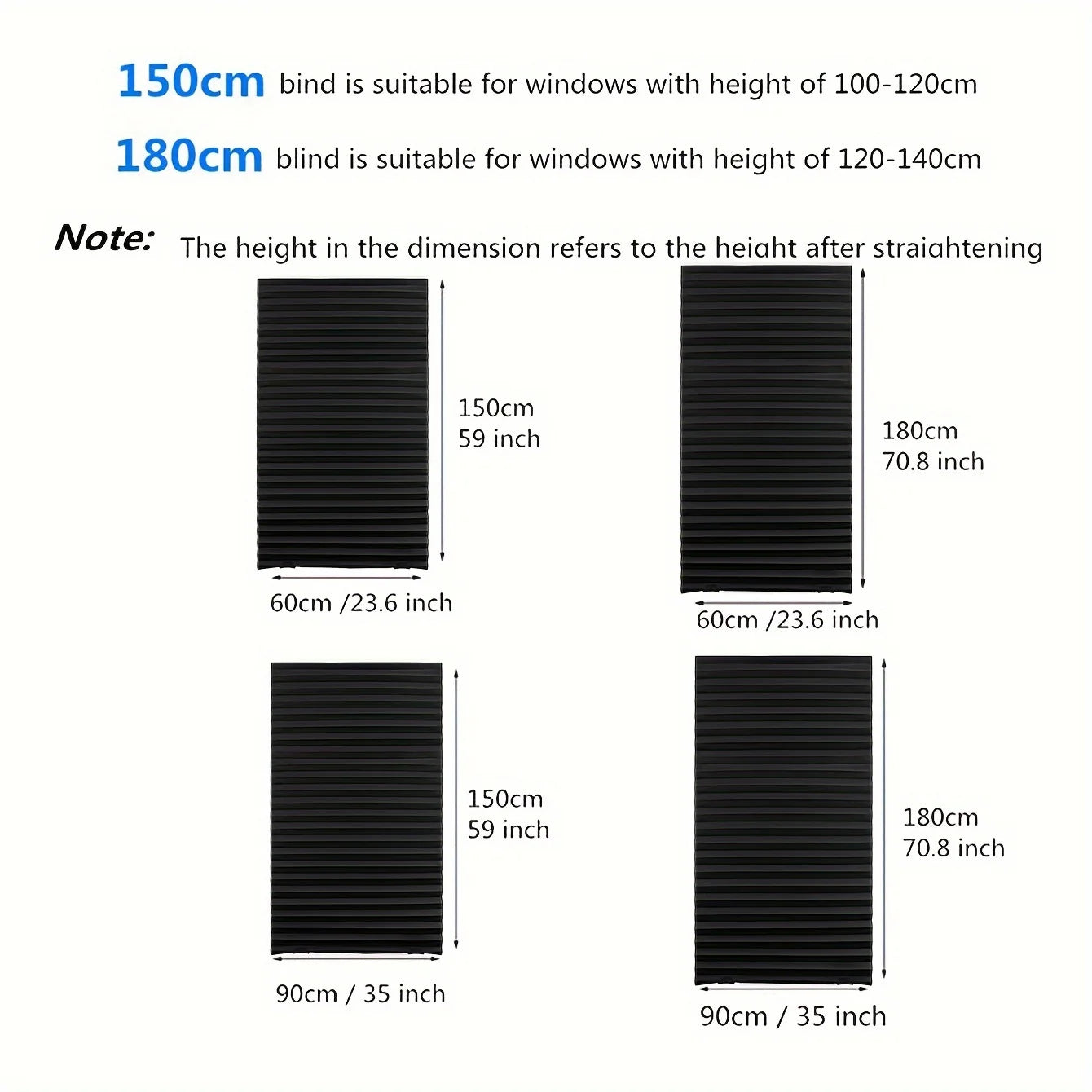 Pleated Blinds - Self-Adhesive Half Blackout Shades for Bathroom Balcony Windows - ZOOMNSTORE