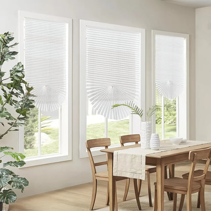 Pleated Blinds - Self-Adhesive Half Blackout Shades for Bathroom Balcony Windows - ZOOMNSTORE