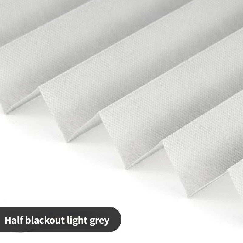 Pleated Blinds - Self-Adhesive Half Blackout Shades for Bathroom Balcony Windows - ZOOMNSTORE