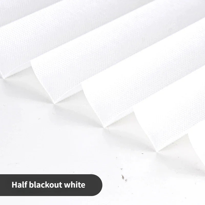 Pleated Blinds - Self-Adhesive Half Blackout Shades for Bathroom Balcony Windows - ZOOMNSTORE