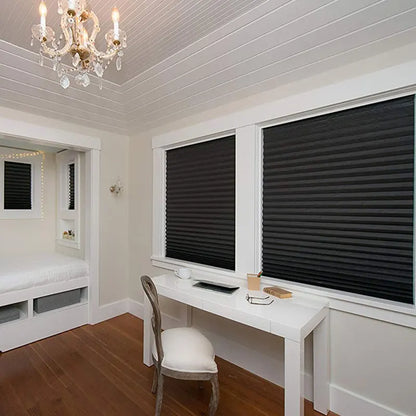 Pleated Self-Adhesive Window Shades - Non-Woven Semi-Shading Blinds for Home Decor - ZOOMNSTORE