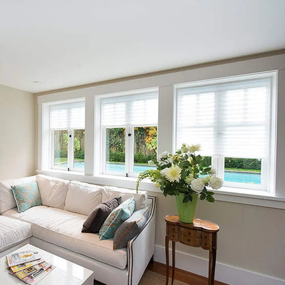 Pleated Self-Adhesive Window Shades - Non-Woven Semi-Shading Blinds for Home Decor - ZOOMNSTORE