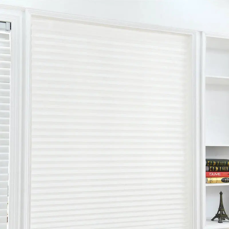 Pleated Self-Adhesive Window Shades - Non-Woven Semi-Shading Blinds for Home Decor - ZOOMNSTORE