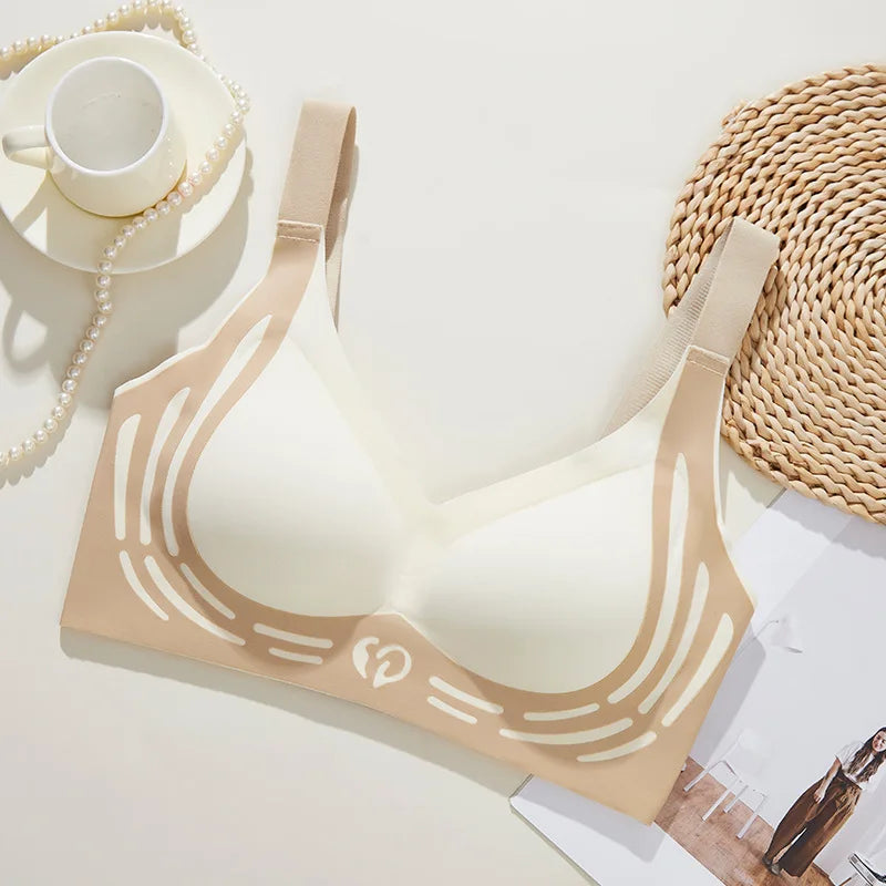 Plus Size Bra - Seamless Wire Free Everyday Bra with Double Support & Adjustable Straps - ZOOMNSTORE