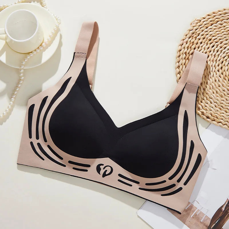Plus Size Bra - Seamless Wire Free Everyday Bra with Double Support & Adjustable Straps - ZOOMNSTORE