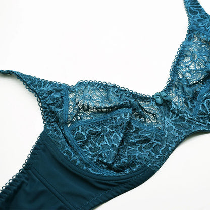 Plus Size Bras - Comfortable Lace Underwire Push Up Bra With Adjustable Straps - ZOOMNSTORE