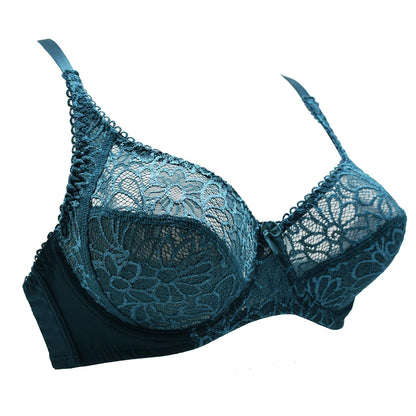 Plus Size Bras - Comfortable Lace Underwire Push Up Bra With Adjustable Straps - ZOOMNSTORE