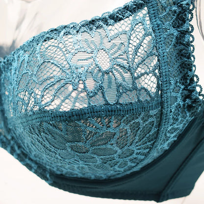 Plus Size Bras - Comfortable Lace Underwire Push Up Bra With Adjustable Straps - ZOOMNSTORE