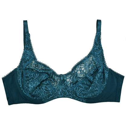 Plus Size Bras - Comfortable Lace Underwire Push Up Bra With Adjustable Straps - ZOOMNSTORE
