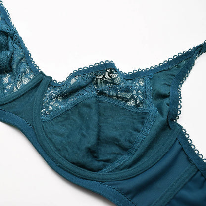 Plus Size Bras - Comfortable Lace Underwire Push Up Bra With Adjustable Straps - ZOOMNSTORE