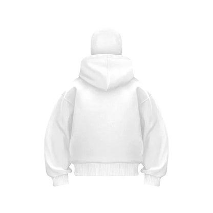 Plus Size Hoodie - Autumn Winter Casual Sportswear With Hooded Mask & Zipper Front - ZOOMNSTORE