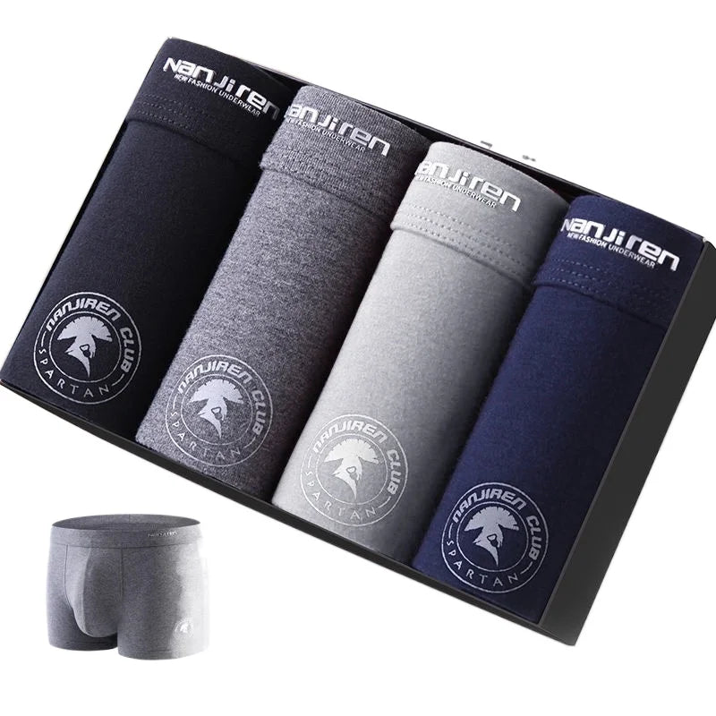 Plus Size Mens Cotton Boxer Shorts - Solid Color Underwear L-6XL - ZOOMNSTORE