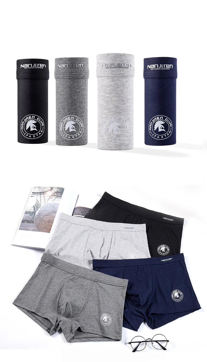 Plus Size Mens Cotton Boxer Shorts - Solid Color Underwear L-6XL - ZOOMNSTORE