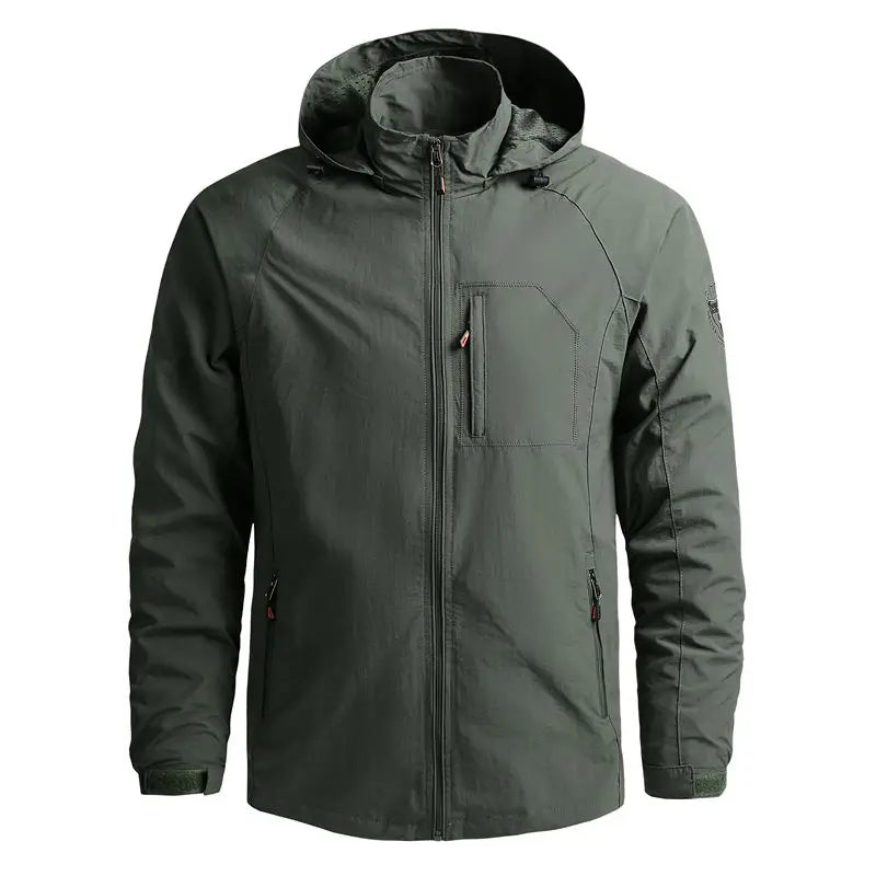 Plus Size Mens Waterproof Outdoor Jacket - Breathable Windbreaker Rain Coat for Fishing  Camping - ZOOMNSTORE