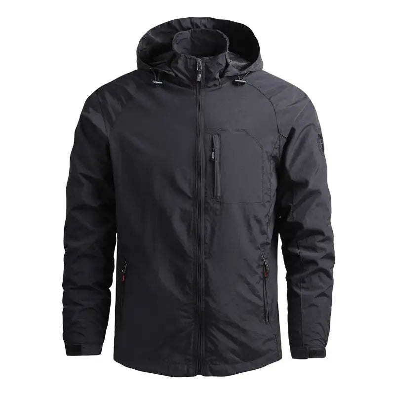 Plus Size Mens Waterproof Outdoor Jacket - Breathable Windbreaker Rain Coat for Fishing  Camping - ZOOMNSTORE