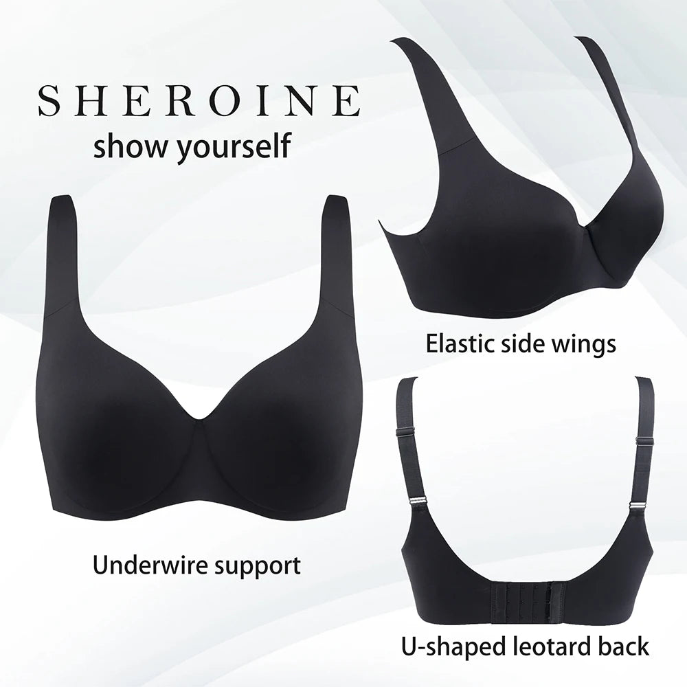 Sheroine Plus Size Underwire Bra Minimizer, Full Coverage Seamless Unlined Bras for Women Unpadded Everyday Support Comfort - ZOOMNSTORE
